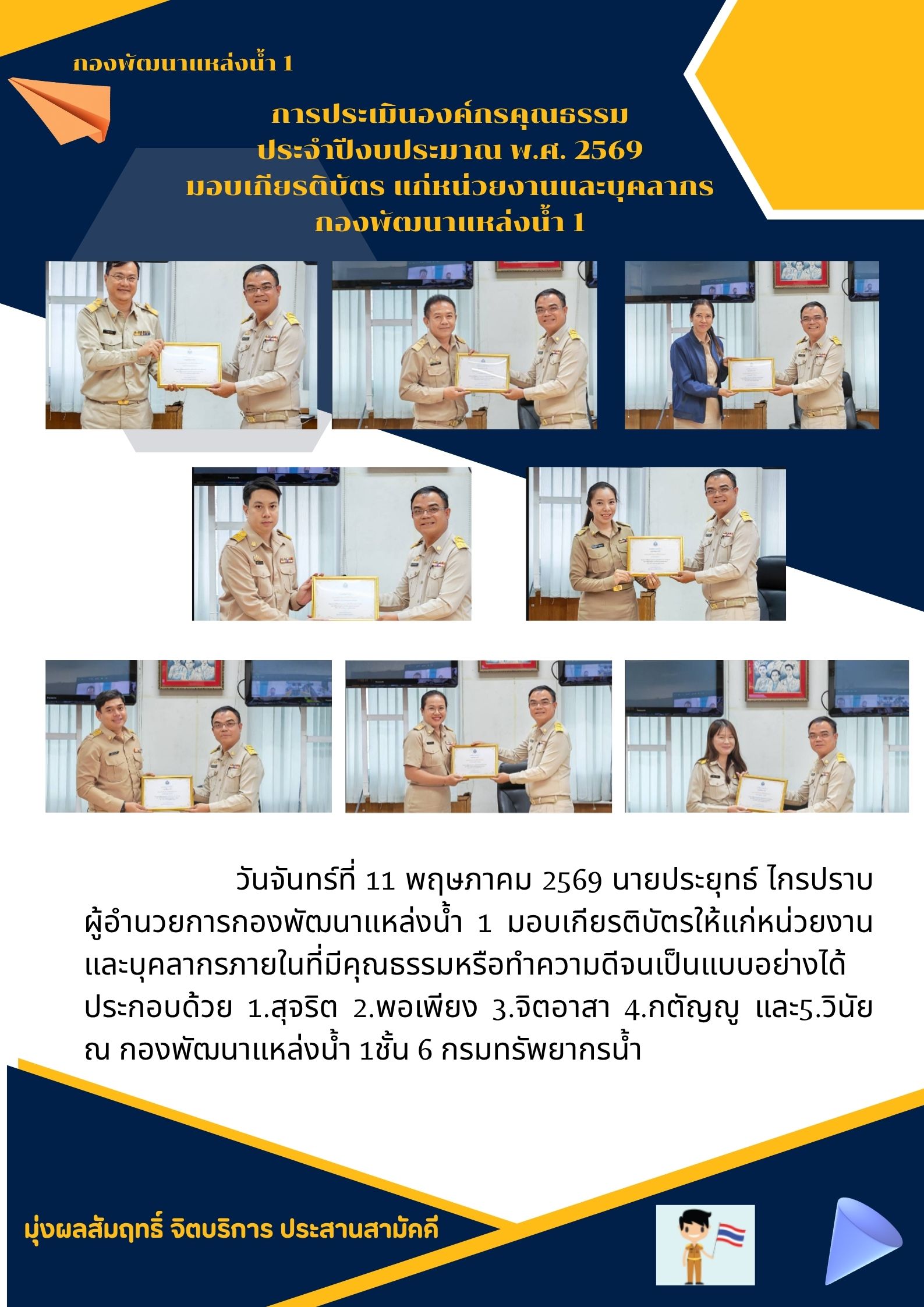 Navy and Orange Modern Company Rules Poster 1